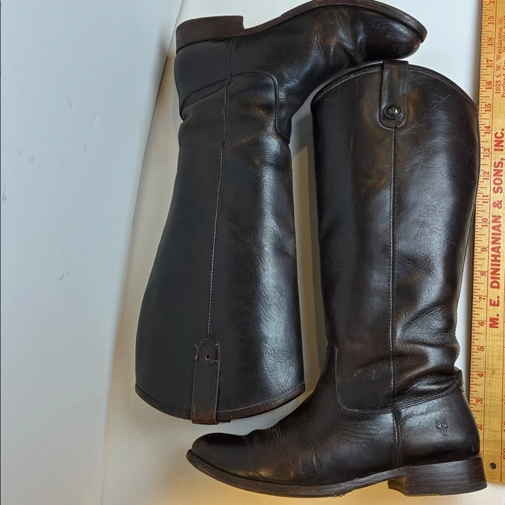Frye Melissa Button Brown Leather Knee High Boot Sz 9 Equestrian Riding